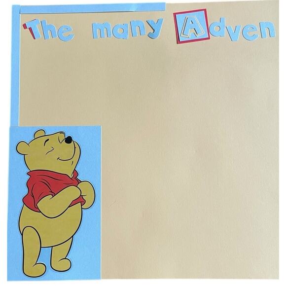 Disney Pooh Bear Scrapbook Page Premade 12x12 Two Pages Layout Handmade - Picture 2 of 3